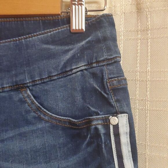 Side Stripes Simply Vera VeraWang jeans womens size 6 jegging capri pull-on - Picture 5 of 12